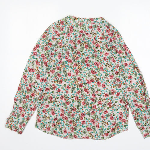 Paraphase Womens Multicoloured Floral  Basic Blouse Size XS V-Neck