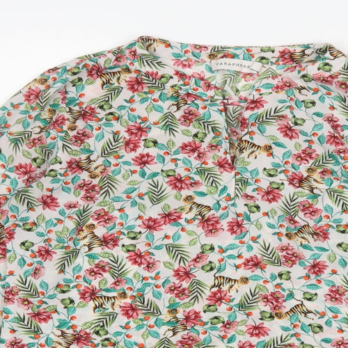 Paraphase Womens Multicoloured Floral  Basic Blouse Size XS V-Neck