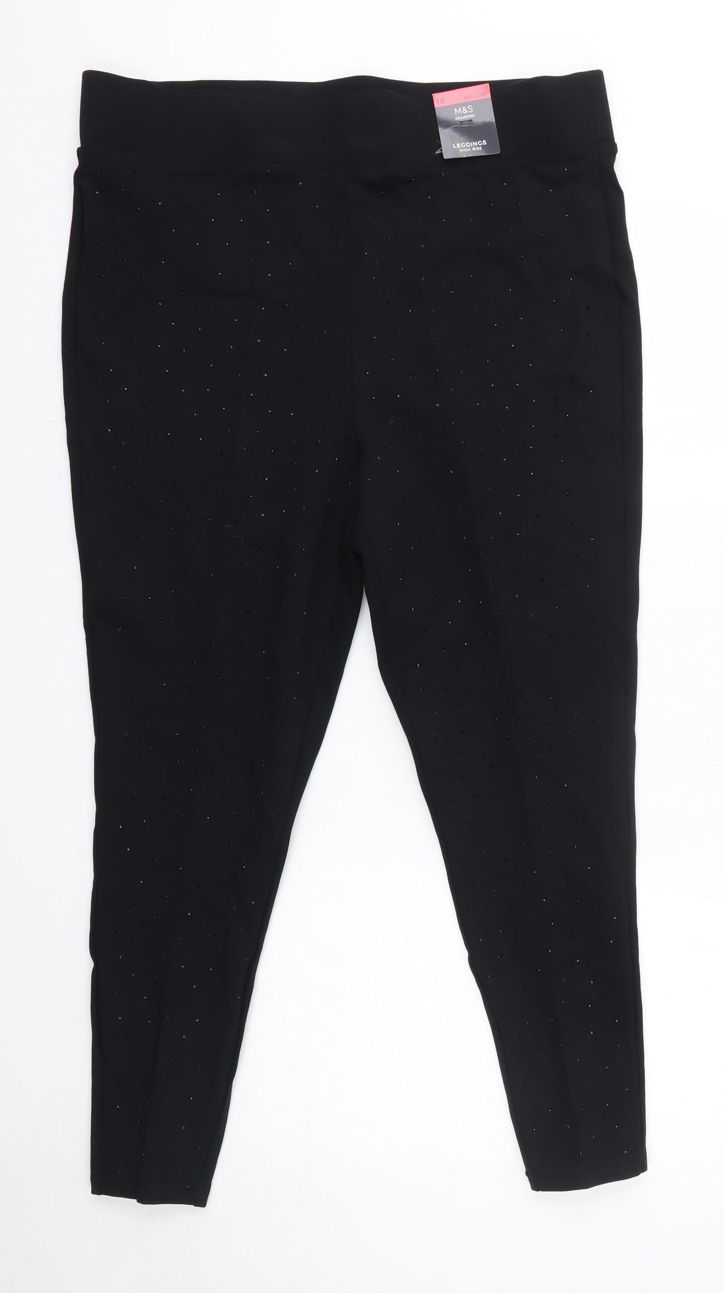 M&S Womens Black  Viscose Jegging Leggings Size 18 L26 in