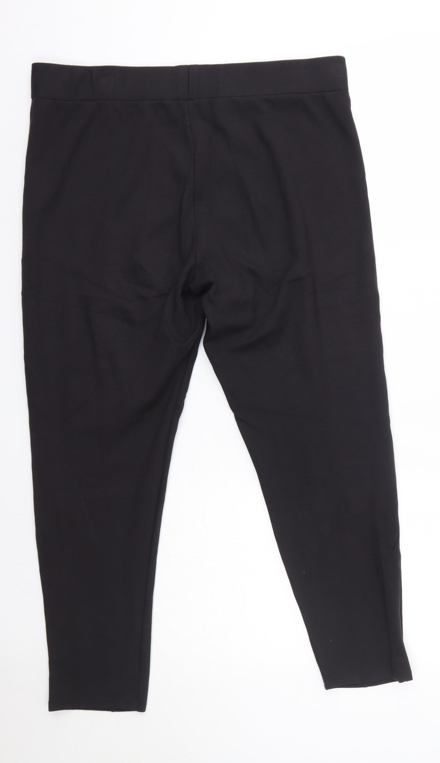 M&S Womens Black  Viscose Dress Pants Trousers Size 16 L25 in Regular