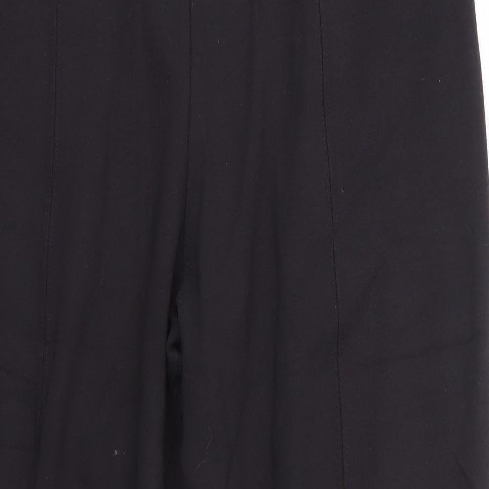 M&S Womens Black  Viscose Dress Pants Trousers Size 16 L25 in Regular