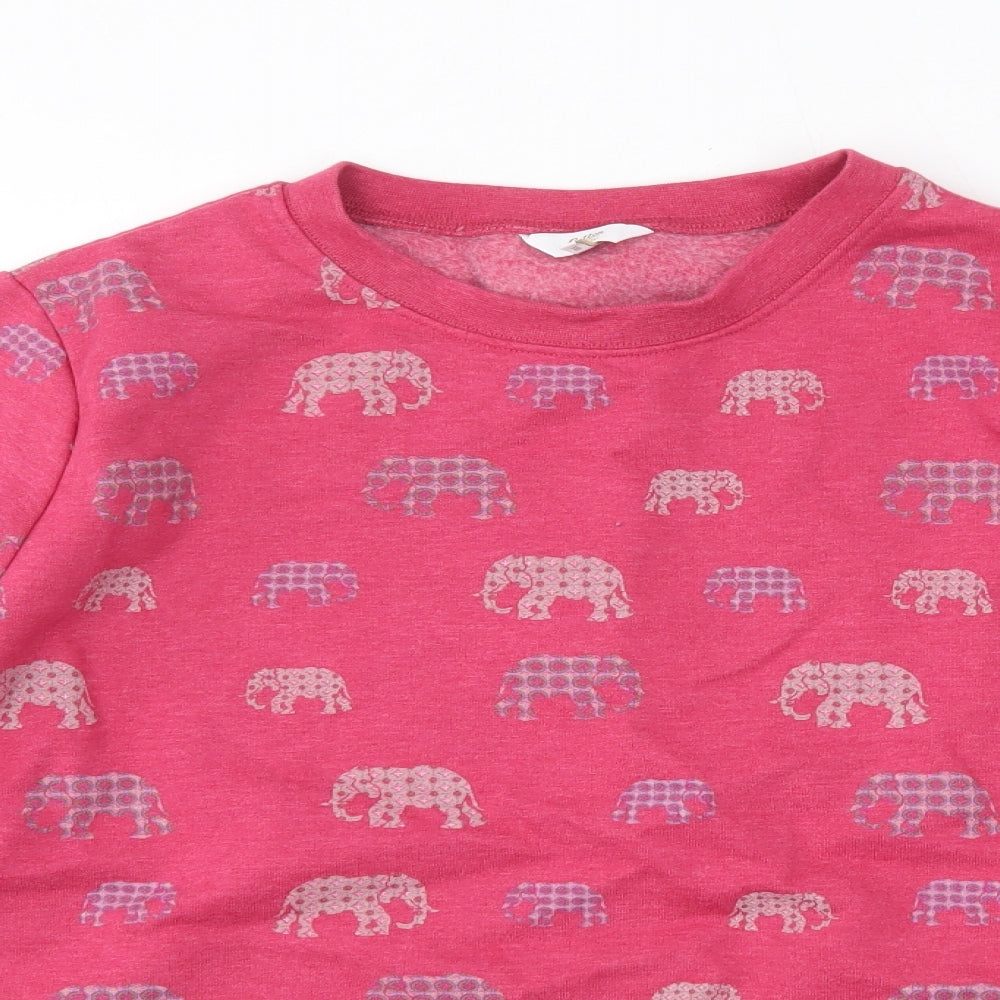 Cotton Traders Womens Pink Round Neck  Polyester Pullover Jumper Size 18   - Elephants