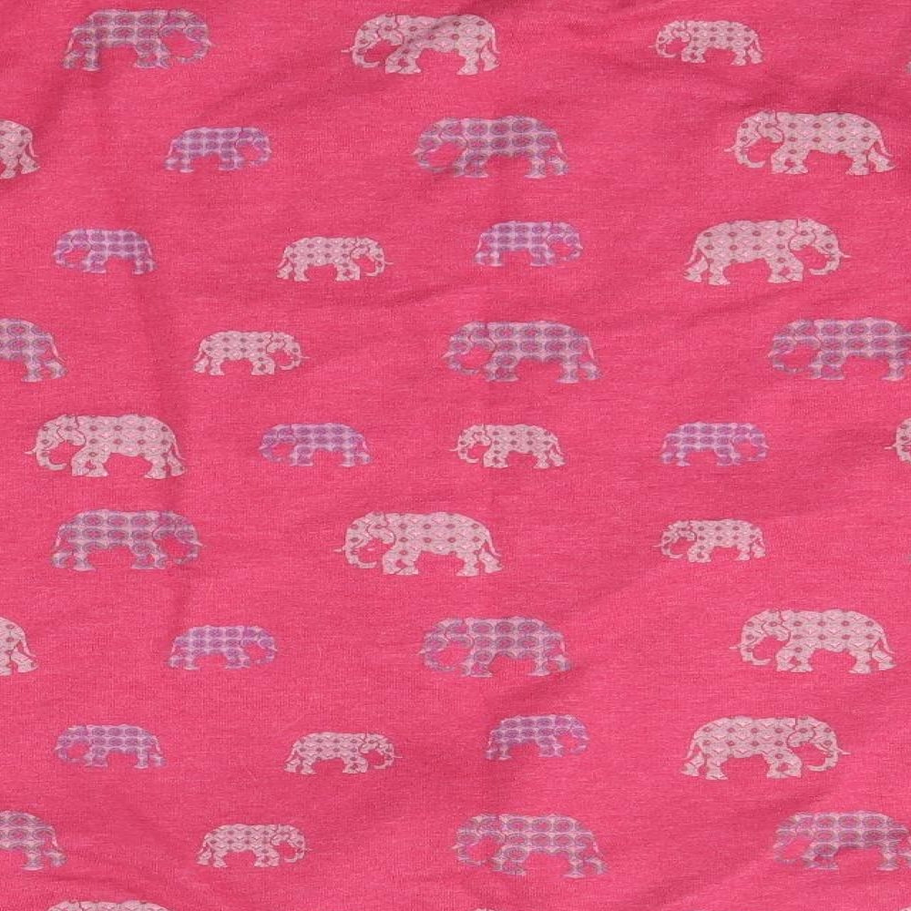 Cotton Traders Womens Pink Round Neck  Polyester Pullover Jumper Size 18   - Elephants