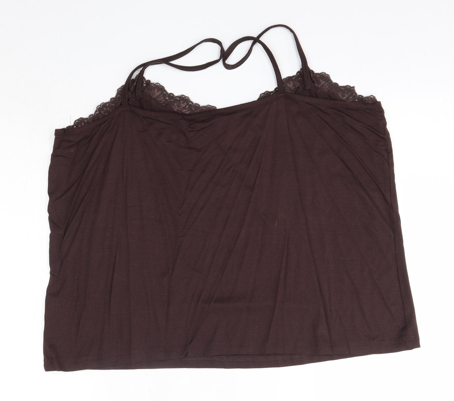 BM Womens Brown  Viscose Camisole Blouse Size XL V-Neck