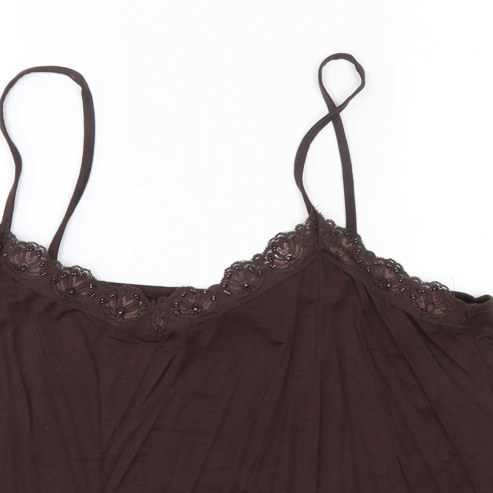 BM Womens Brown  Viscose Camisole Blouse Size XL V-Neck