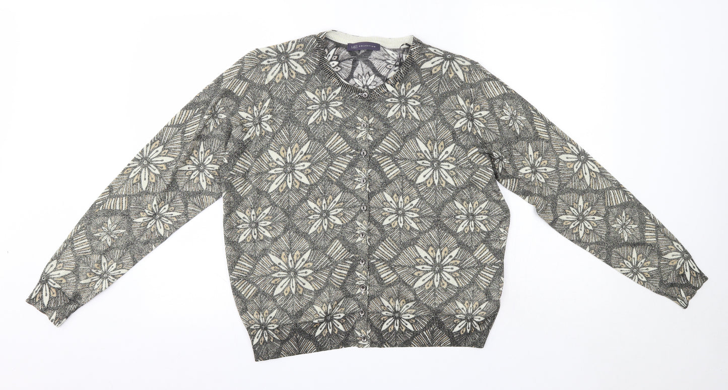 M&S Womens Gold Round Neck  Viscose Cardigan Jumper Size 20