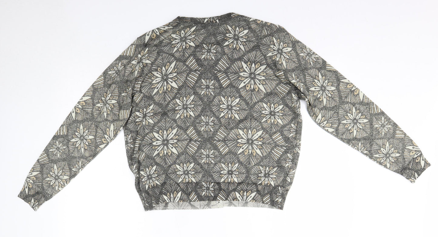 M&S Womens Gold Round Neck  Viscose Cardigan Jumper Size 20