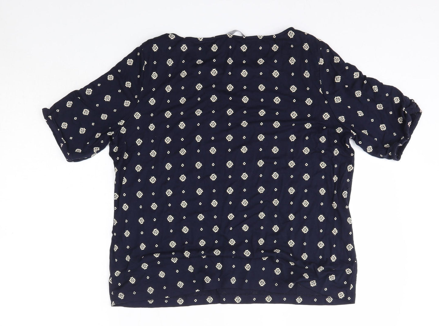 M&S Womens Blue  Viscose Basic Blouse Size 18 Round Neck