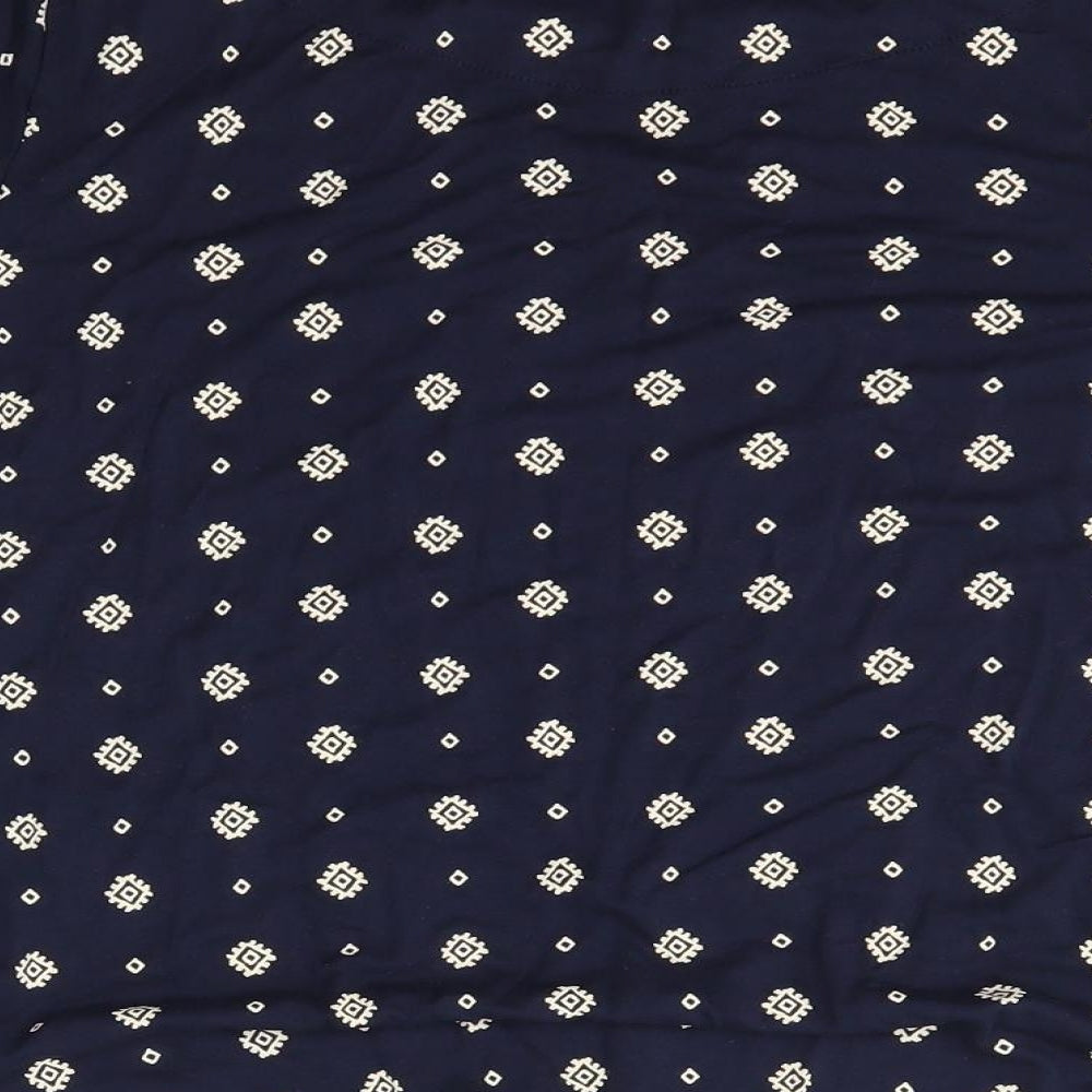 M&S Womens Blue  Viscose Basic Blouse Size 18 Round Neck
