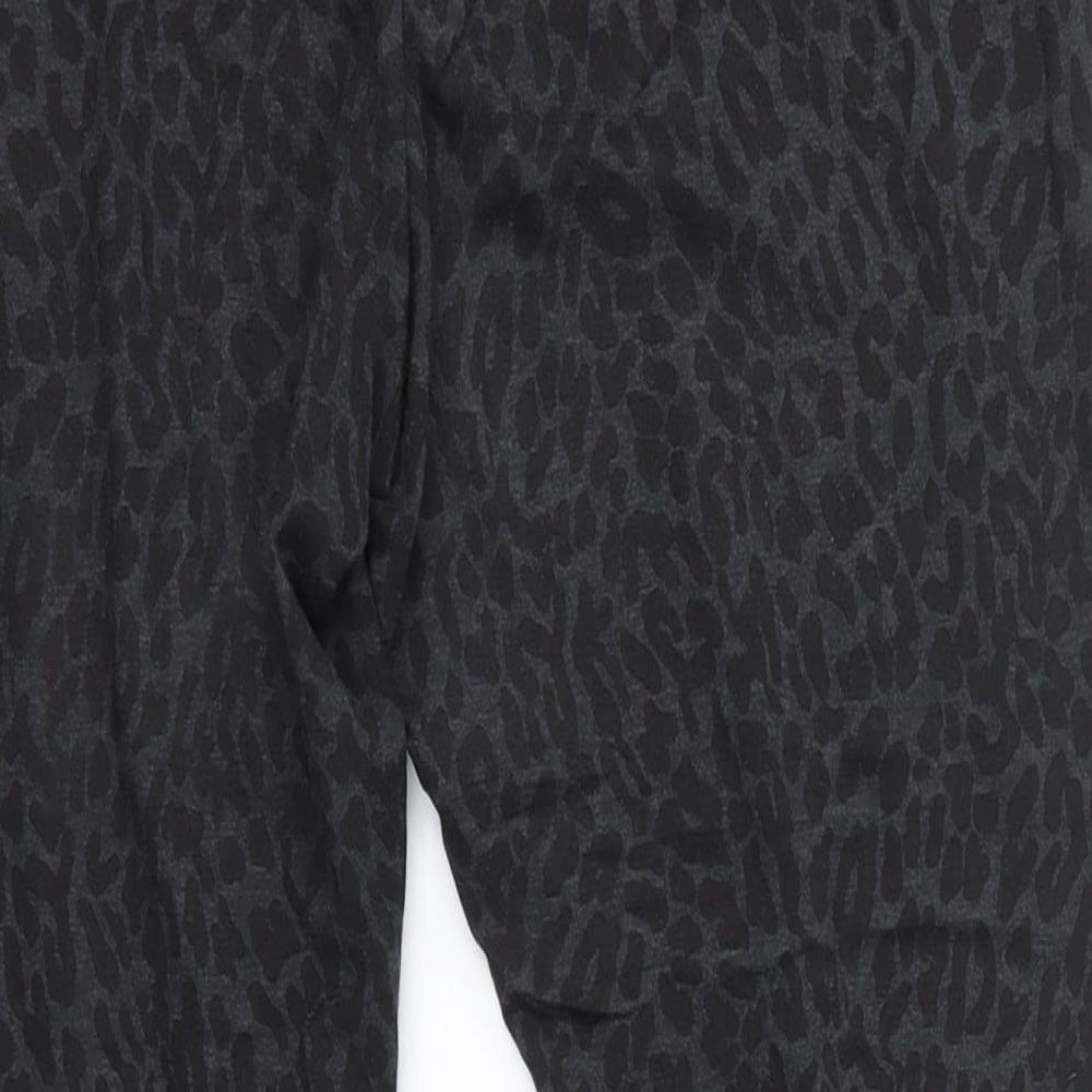M&S Womens Grey Animal Print Polyester Jogger Leggings Size 16 L23 in   - Short