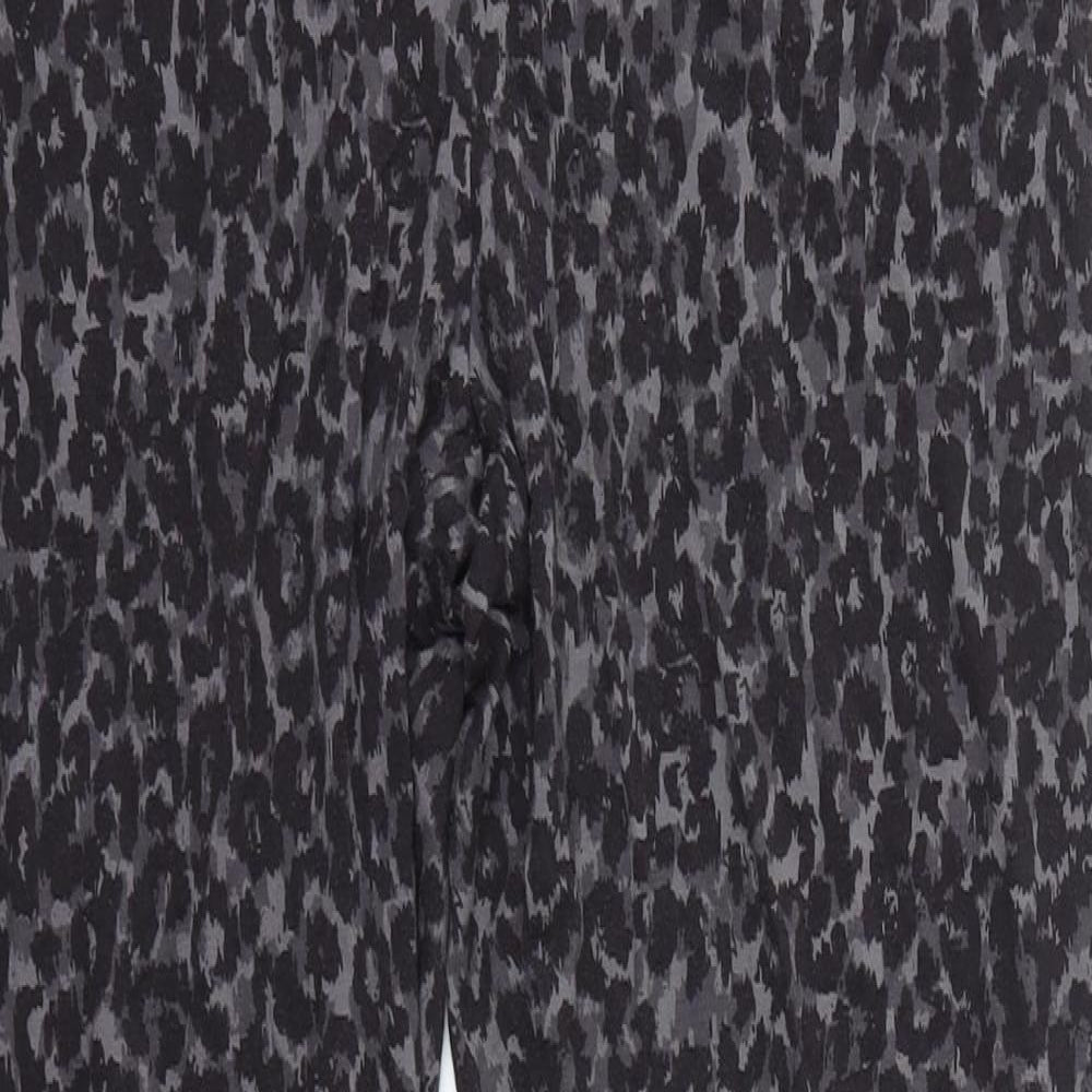 M&S Womens Grey Animal Print Viscose Jogger Leggings Size 16 L25 in