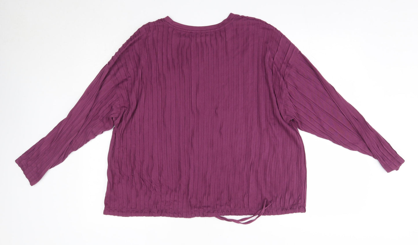 M&S Womens Purple  Polyester Basic Blouse Size 16 Round Neck