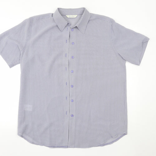 Joie de Vivre Womens Blue  Polyester Basic Button-Up Size 18 Collared