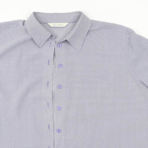 Joie de Vivre Womens Blue  Polyester Basic Button-Up Size 18 Collared