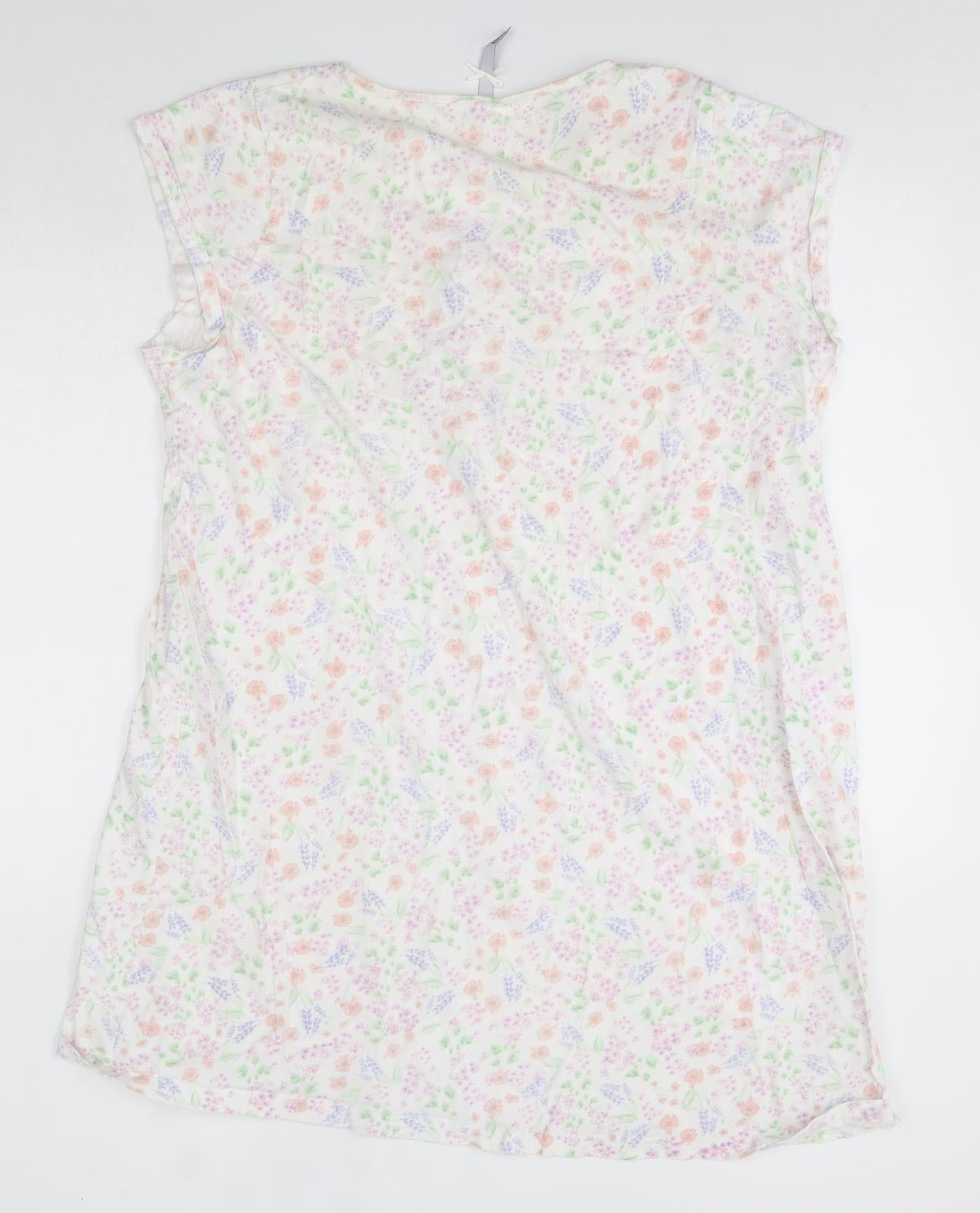 BHS Womens White Floral 100% Cotton Top Dress Size 20