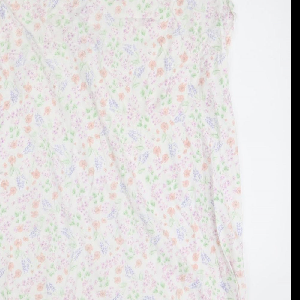 BHS Womens White Floral 100% Cotton Top Dress Size 20