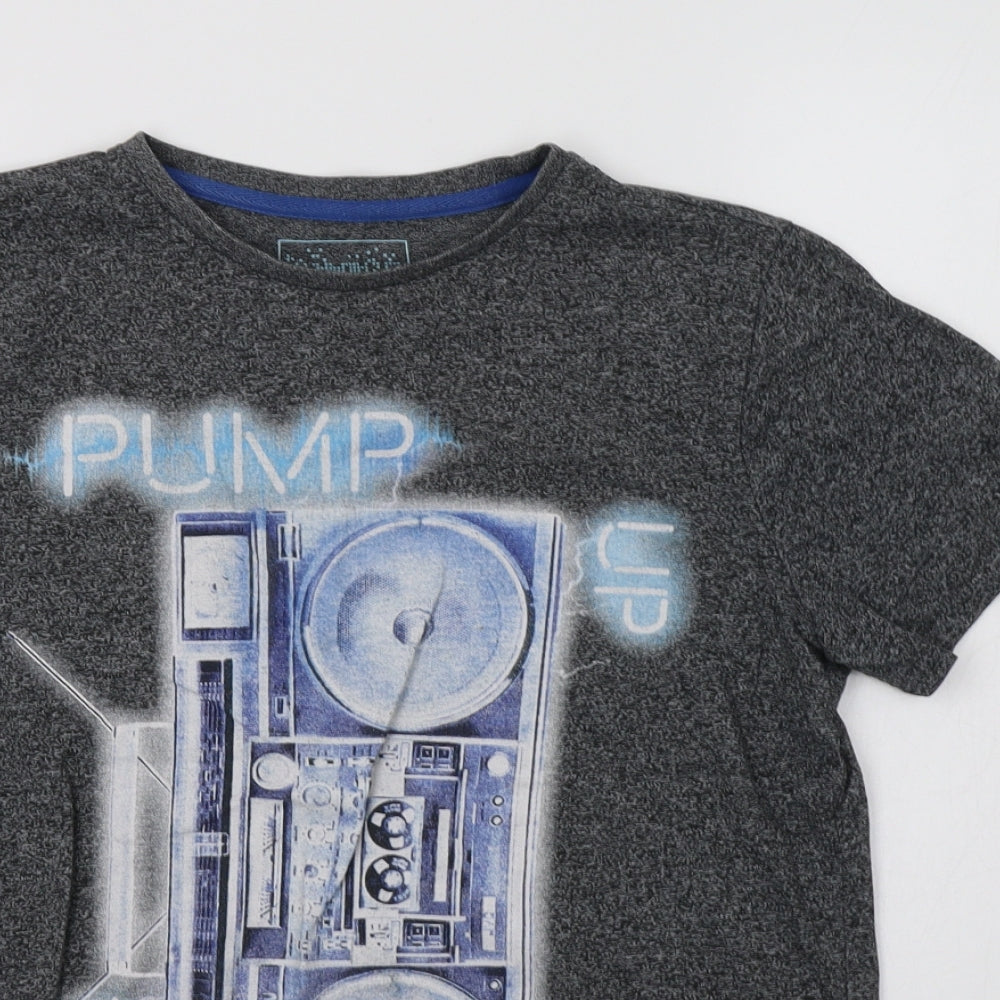 F&F Boys Grey  Cotton Basic T-Shirt Size 13-14 Years Crew Neck