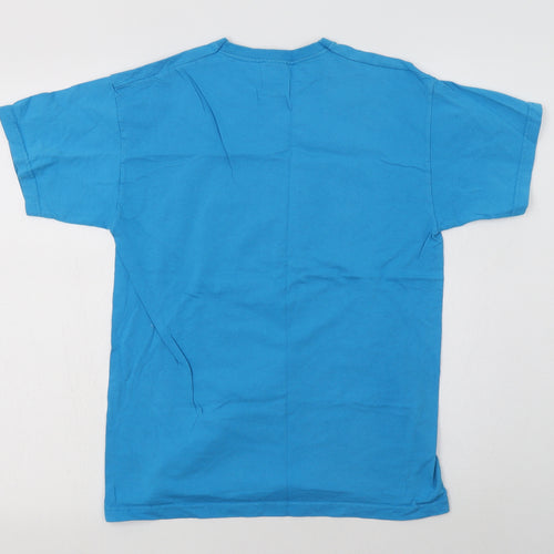 Fruit of the Loom Boys Blue  Cotton Basic T-Shirt Size 12-13 Years Crew Neck  - Gran Canaria
