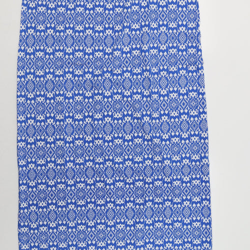 Savage Womens Blue Geometric Polyester Maxi Skirt Size L