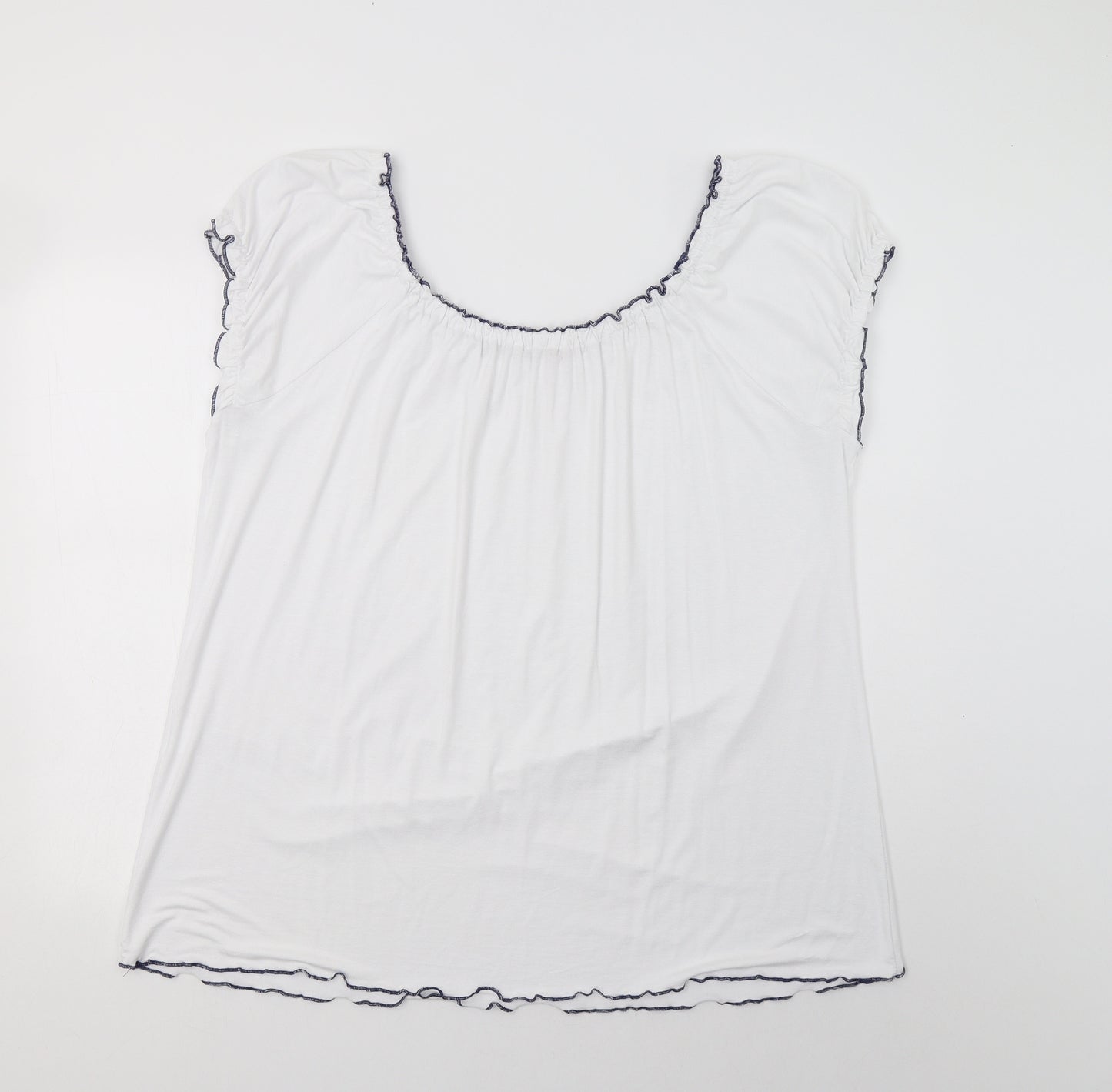 Joe Browns Womens White  Viscose Tunic Blouse Size 24 Round Neck