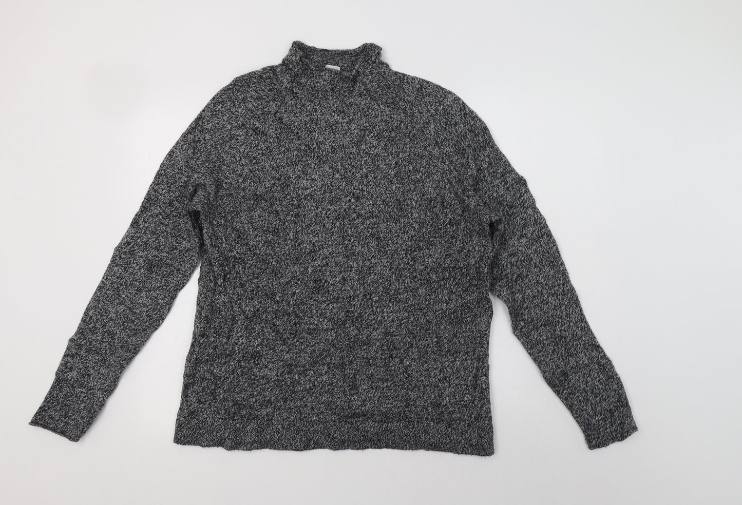 Gap Womens Grey Mock Neck  Wool Pullover Jumper Size L