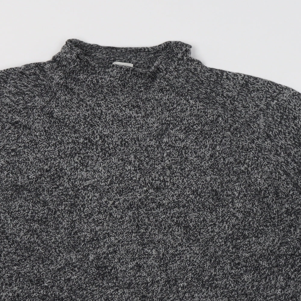 Gap Womens Grey Mock Neck  Wool Pullover Jumper Size L