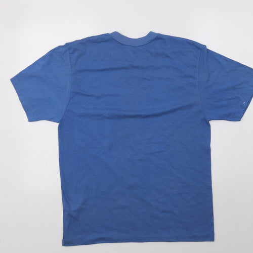 Abanderado Womens Blue  Polyester Basic T-Shirt Size L Crew Neck