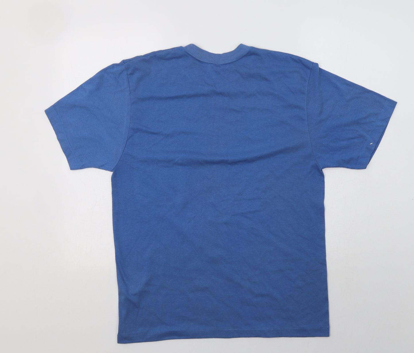 Abanderado Womens Blue  Polyester Basic T-Shirt Size L Crew Neck