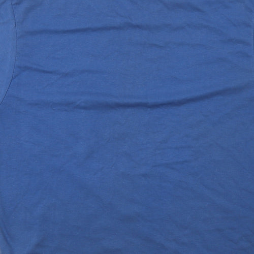 Abanderado Womens Blue  Polyester Basic T-Shirt Size L Crew Neck