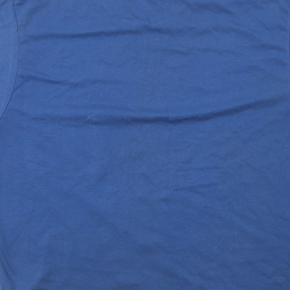 Abanderado Womens Blue  Polyester Basic T-Shirt Size L Crew Neck