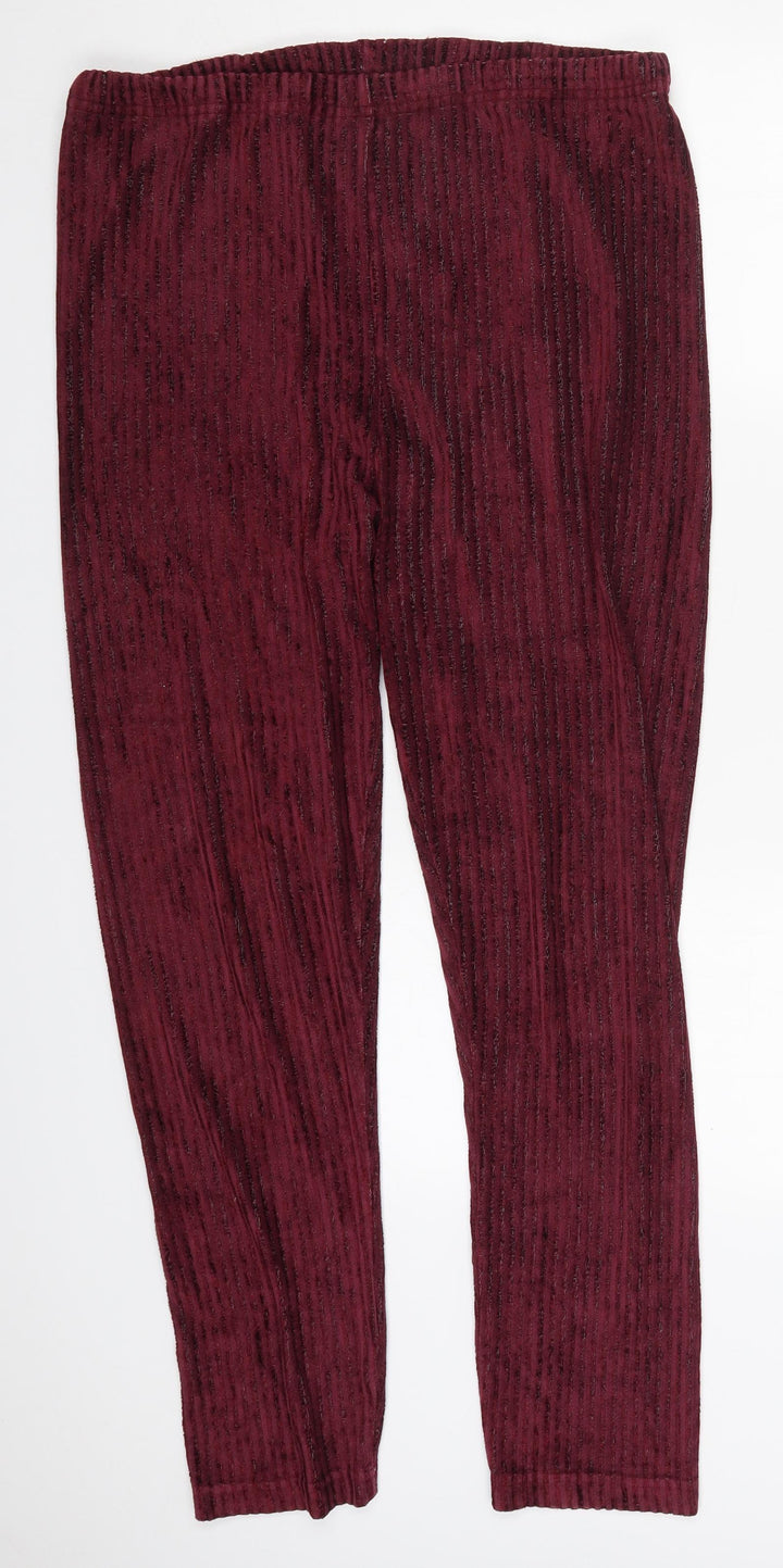 Kaleidoscope Womens Red Viscose Trousers Size 16 L28 in Regular
