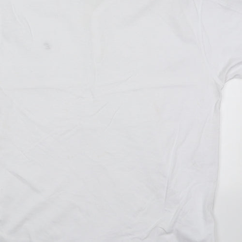 French Connection Mens White  Cotton  T-Shirt Size M V-Neck