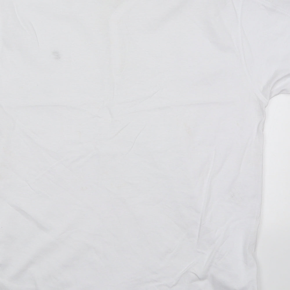 French Connection Mens White  Cotton  T-Shirt Size M V-Neck