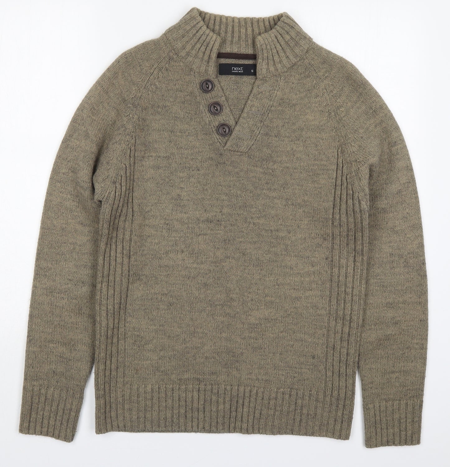 NEXT Mens Brown High Neck  Acrylic Pullover Jumper Size S