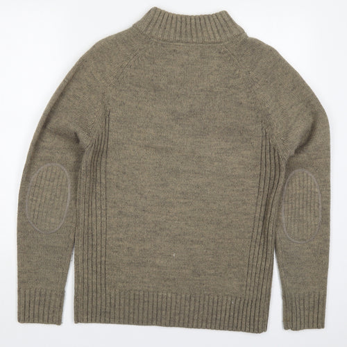 NEXT Mens Brown High Neck  Acrylic Pullover Jumper Size S