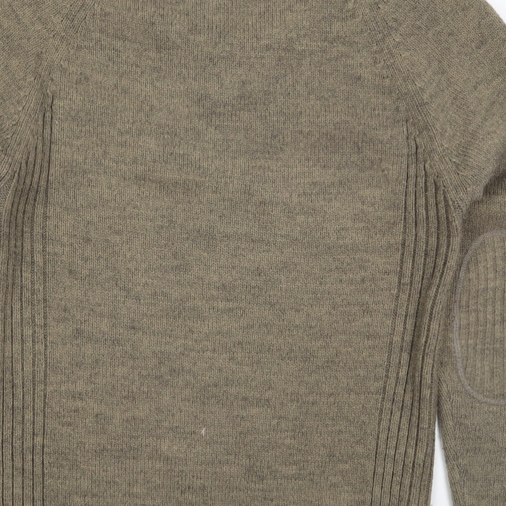 NEXT Mens Brown High Neck  Acrylic Pullover Jumper Size S