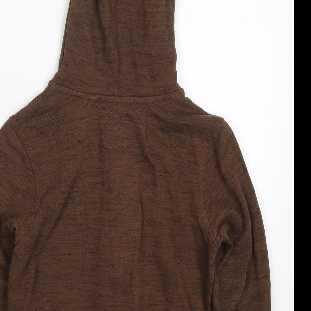George Boys Brown  Cotton Full Zip Hoodie Size 5-6 Years  Zip - Rudolph Christmas
