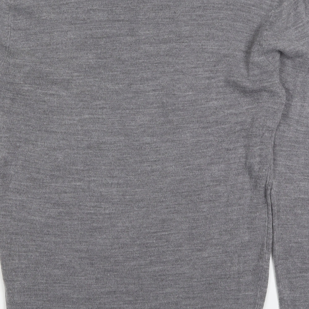 Jeff Banks Mens Grey V-Neck  Acrylic Pullover Jumper Size S