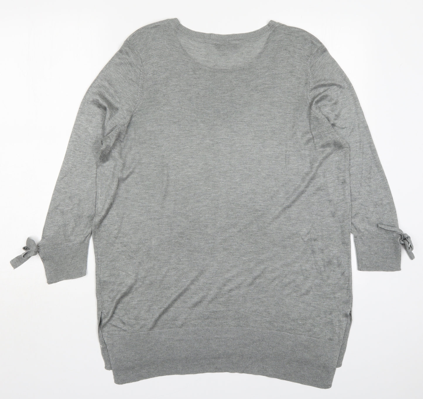 F&F Womens Grey Round Neck  Viscose Pullover Jumper Size 18