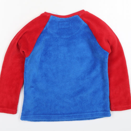 Primark Boys Blue Solid Polyester  Pyjama Top Size 4-5 Years  Pullover - Red Ho Ho Ho Santa