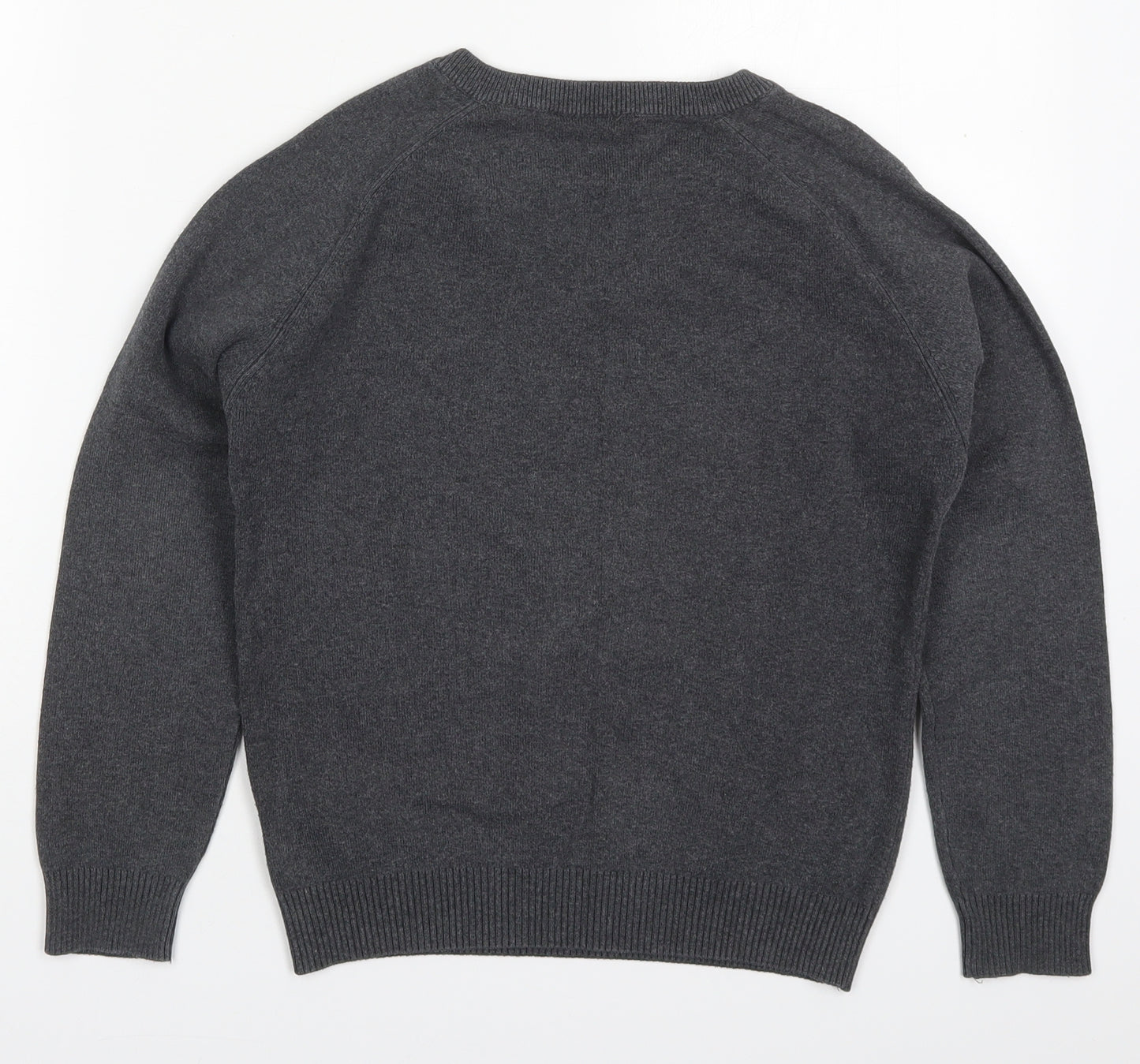 NEXT Boys Grey V-Neck  Cotton Pullover Jumper Size 9-10 Years  Pullover