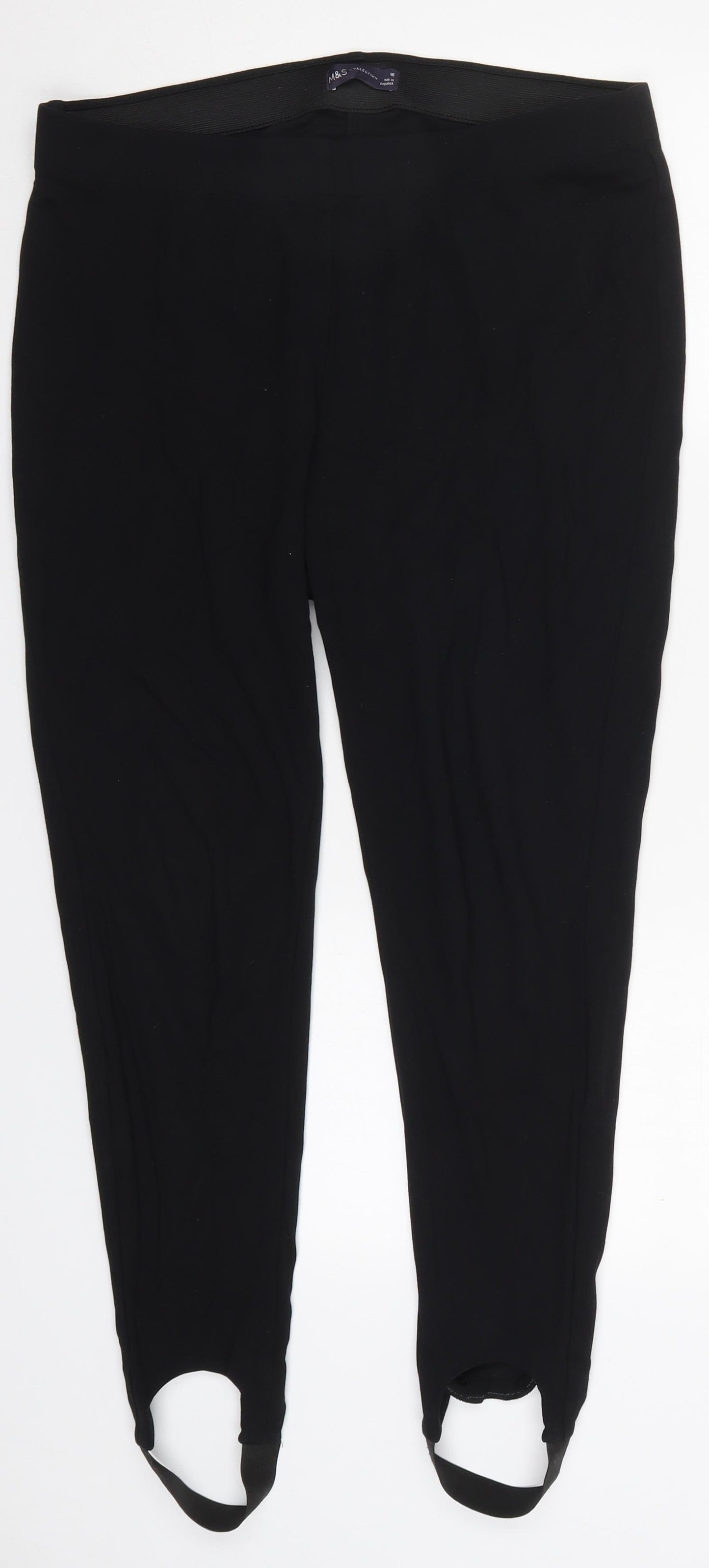 Marks and Spencer Womens Black  Viscose Carrot Leggings Size 16 L25.5 in   - Stirrup