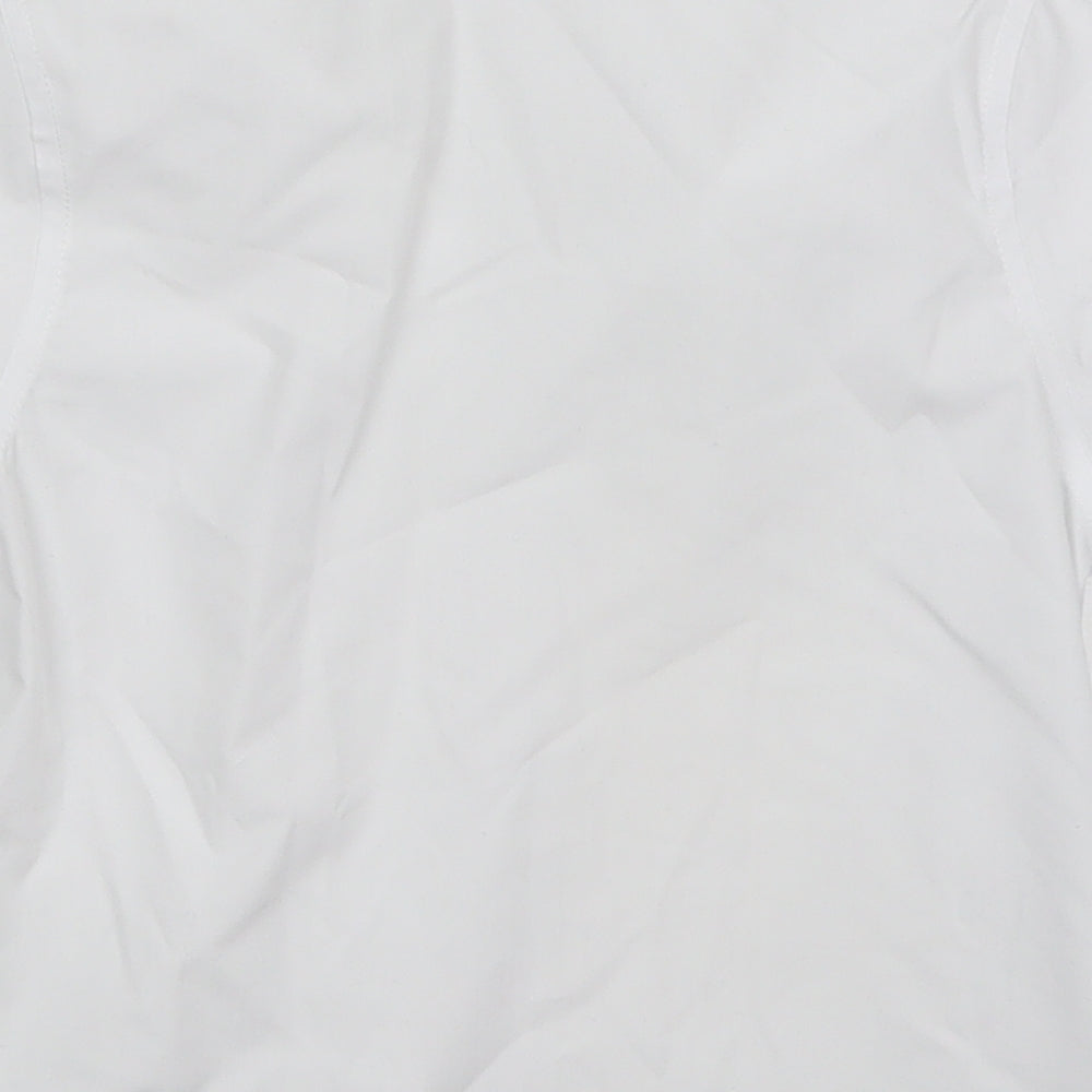 TU Boys White  Polyester Basic Button-Up Size 5 Years Collared Button