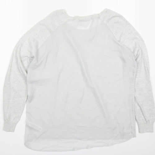 George Womens Grey Round Neck  Polyester Pullover Jumper Size 16