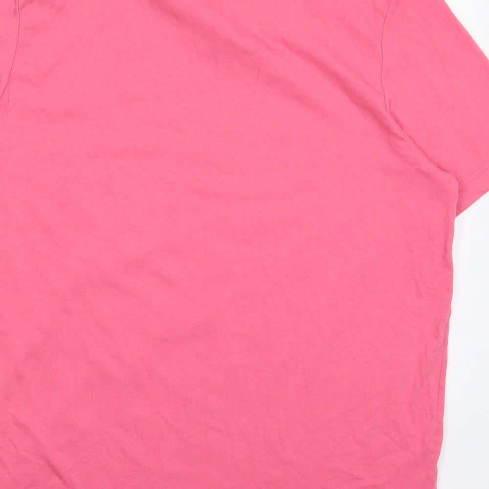 Classics Womens Pink  Polyester Basic T-Shirt Size 16 V-Neck