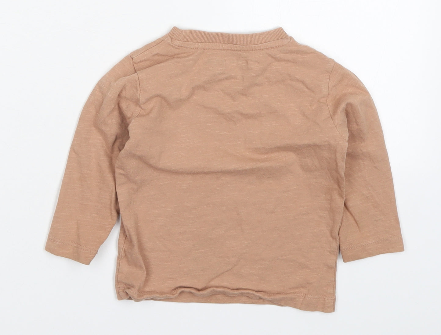 NEXT Baby Brown  Cotton Basic T-Shirt Size 9-12 Months Crew Neck Pullover - Bear Hedgehog Don't Forget to Stretch