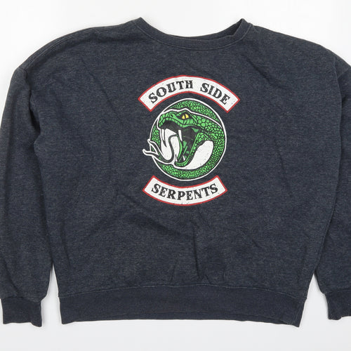 Primark Womens Grey  Polyester Pullover Sweatshirt Size 14  Pullover - Riverdale South Side Serpents