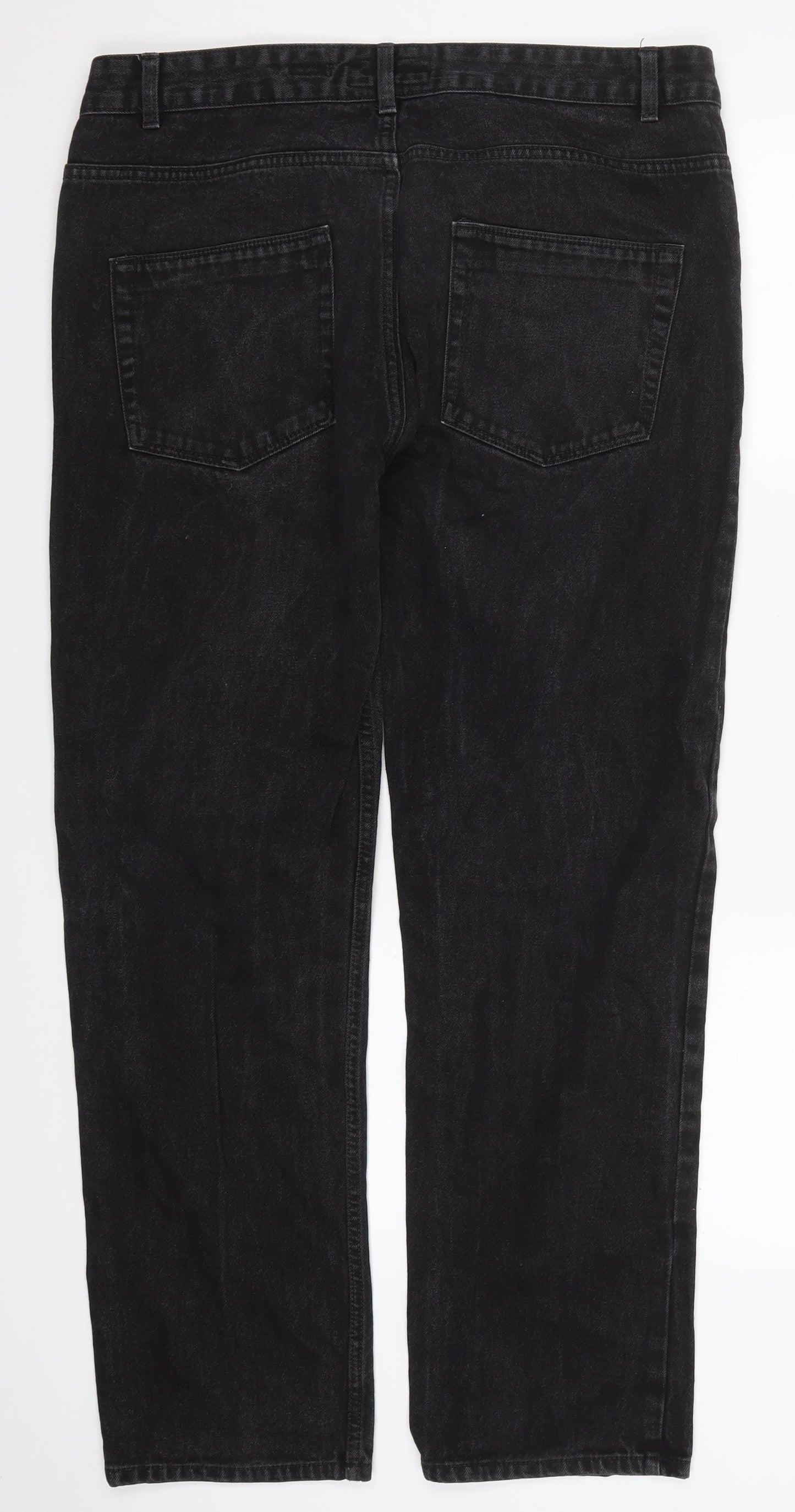Matalan Mens Black  Cotton Straight Jeans Size 36 L32 in Regular Button