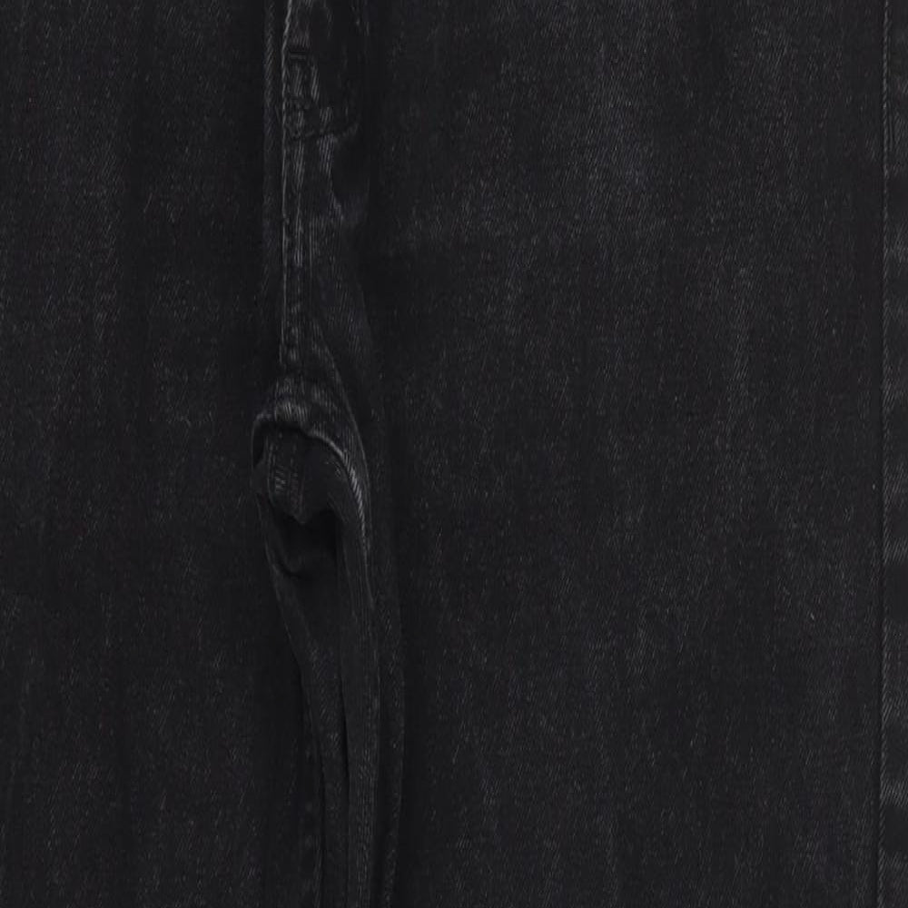Matalan Mens Black  Cotton Straight Jeans Size 36 L32 in Regular Button