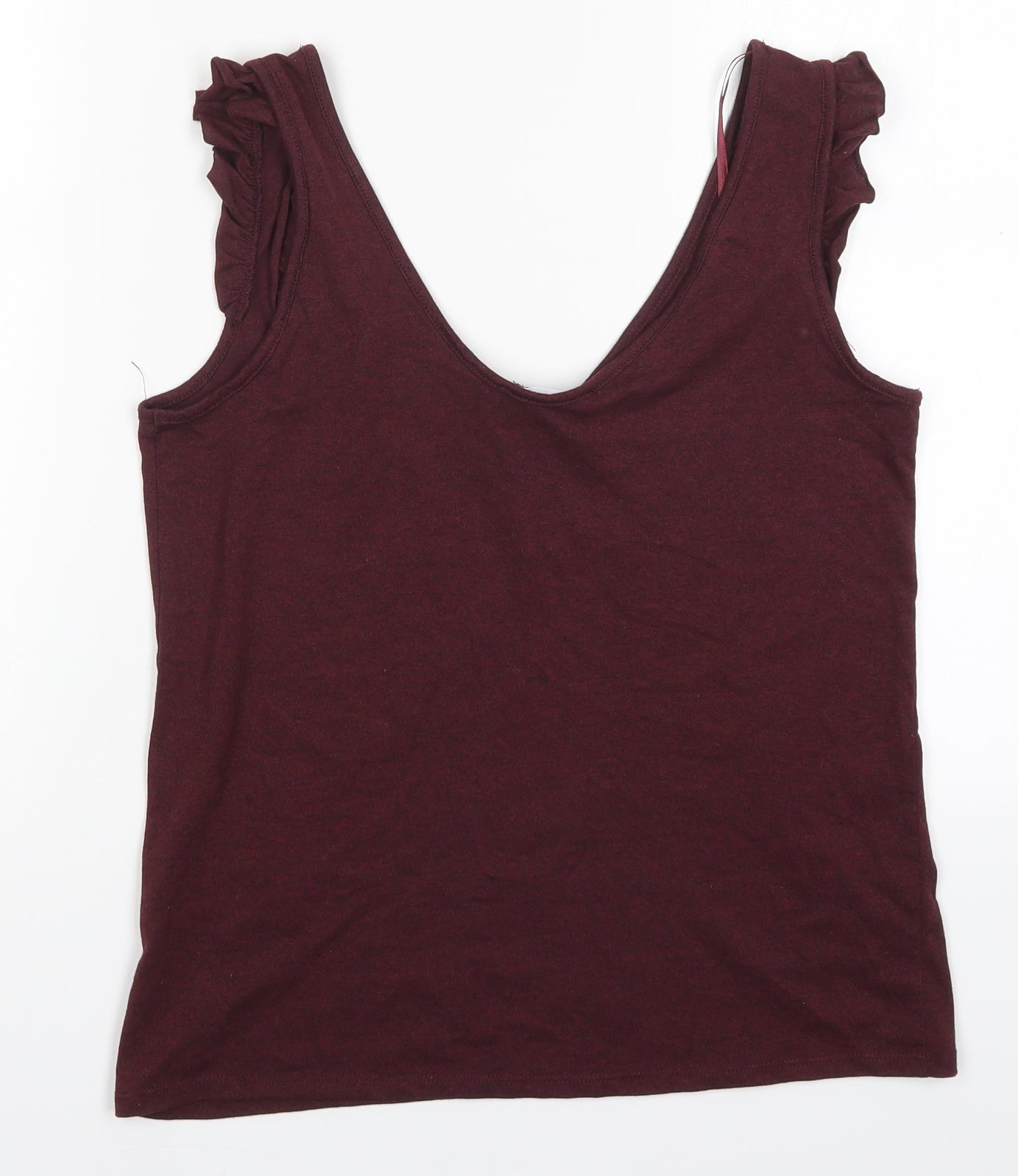 Red Herrind Womens Red  Cotton Basic Tank Size 12 Scoop Neck - Burgundy